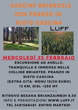 ESCURSIONE "LE CASCINE BRIANZOLE" e pranzo in Ristocascina Mercoledì 25 Febbraio 2026