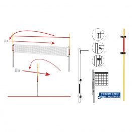 BARRA OVER-NET BADMINTON - RIF L4004