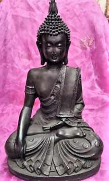 Buda resina oscura, 28 cm.