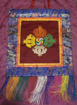 Thangka bordado símbolos tibetanos