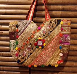 Bolso asas  algodón patchwork. India.