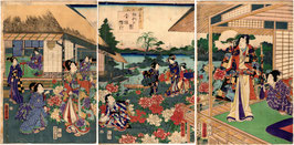 二代国貞　牡丹の園・今様源氏
