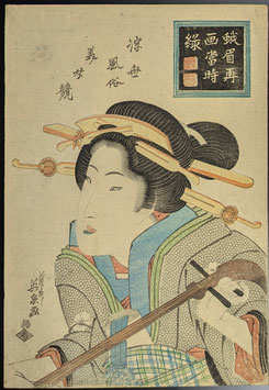 英泉  浮世風俗美女競　蛾眉再画當時縁