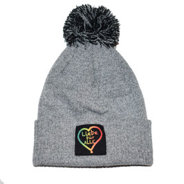 Bommelmütze «Liebe für Alle» heather grey