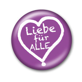 Liebe für Alle Button Lila/Weiß