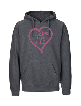 «Liebe für Alle» Hoodie pink - "Vorne Druff"