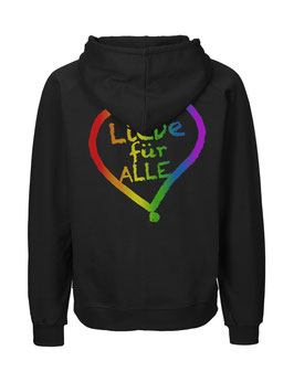 «Liebe für Alle» Zip-Hoodie Regenbogen - "Doppelt Beherzt"