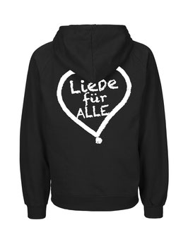 «Liebe für Alle» Zip-Hoodie weiß - "Doppelt Beherzt"