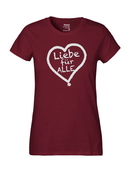 Tailliertes «Liebe für Alle» Shirt weiß - "Vorne Druff"