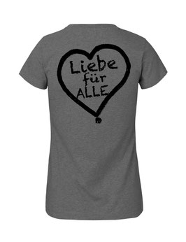Tailliertes «Liebe für Alle» Shirt schwarz - "Doppelt Beherzt"