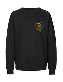 «Liebe für Alle» Sweater Regenbogen - "Direkt auf's Herz"