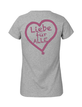 Tailliertes «Liebe für Alle» Shirt pink - "Doppelt Beherzt"