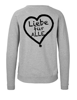 Taillierter «Liebe für Alle» Sweater schwarz - "Doppelt Beherzt"