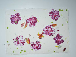 A4, Büttenpapier, Sommerblüten, Pelargonie, doppelt geschöpft, Einzelblatt