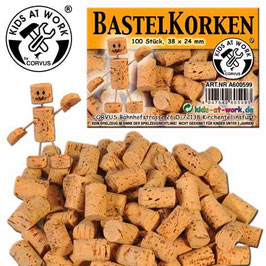 Bastelkorken 100 Stück 38 x 24 mm - Kids at Work