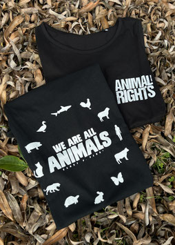 T-Shirt, WE ARE ALL ANIMALS, Pocketprint/Rückenprint