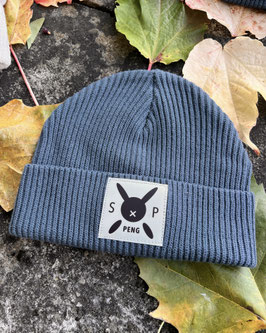 BEANIE, white PENG-Logo, petrol