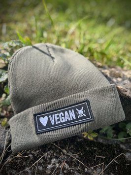 BEANIE, olive-grün, VEGAN