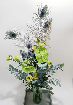 #11 Bouquet with natural peacock feathers" - starts from 59,- Euro including delivery