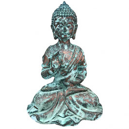 Buddha sitzend, Kupfer Polyresin LxBxH 140x120x210 mm