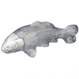 Stein Deko Koi 38cm Formbeton bearbeitet - winterfest