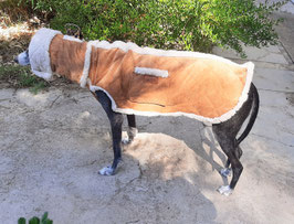 GILET MATELASSé VELOURS COTELé + FAUSSE FOURRURE extra douce (=660 g/m2)