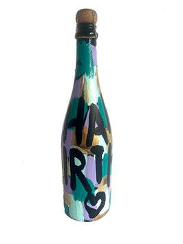 Rieslingsekt, Flasche handbemalt • HAPPY BIRTHDAY mint