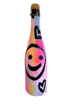 Rieslingsekt, Flasche handbemalt • SMILEY