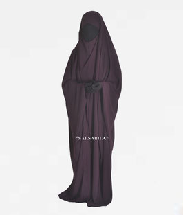 Jilbab Saudi Modell  Einteiler Farbe Dunkellila Kleid