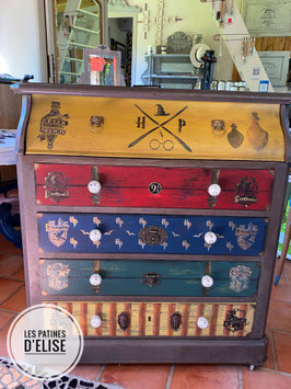 Commode "chemin de fer - Pièce unique artisanale