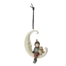 Pendentif lutin + Hibou quartier de lune
