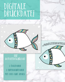 Digital: Taufposter - Fingerabdruck Fisch