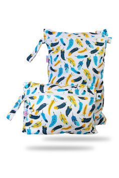 Wet bag Turquoise feathers