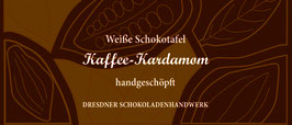 Weiße Schokoladentafel 38% "Kaffee & Kardamom" "