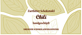 Zartbitter Schokoladentafel  70% mit "Chili"