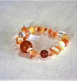KARNEOL mit Achat und Quarz - Armband