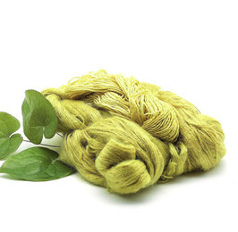 Garnkomposition (300g ) aus Mohair, Seide und Wolle in Gelbgrün und Zitronengelb
