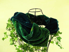 Samtschal TANNENGRÜN - aus Viscose und Seide 150x25cm