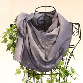 Schal GRAUVARIATION - Seidengaze, 175 x 30 cm, gemustert