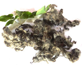 WOLLE LOCKE - graue Fettwolle 100g