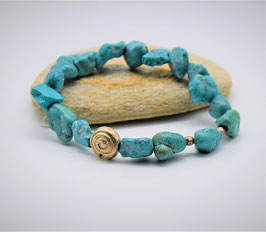 TÜRKIS mit Silberschnecke - diverse Armbänder