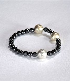 HÄMATIT mit Silberkugeln - Armband