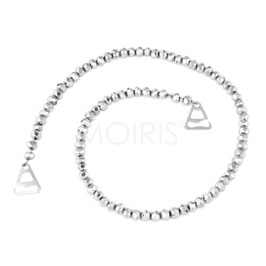Scarlett Silver 6mm - BH-Schmuckträger mit facettierten Perlen silberfarben