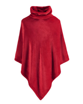 Fleece poncho Ruby Red