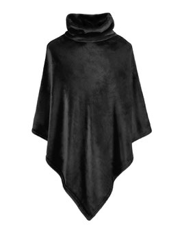 Fleece poncho Black