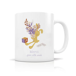 HIRONDELLE & CIE - Mug céramique 350ml "Bouquet d'amour" (merci lapin)