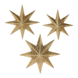 Mathilde M - Set de 3 Étoiles en métal finition laiton