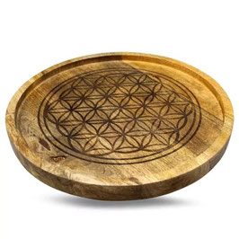 Plateau Fleur de vie Bois de Manguier 15 cm