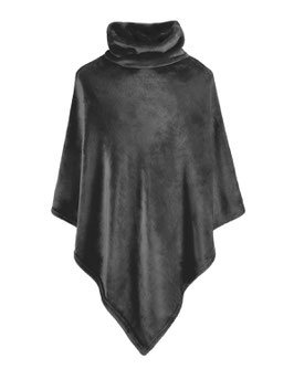 Fleece poncho Dark Ebony