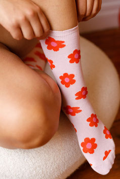 WE ARE JOLIES - Chaussette Coton Bio - Clodette Rose 36-41
